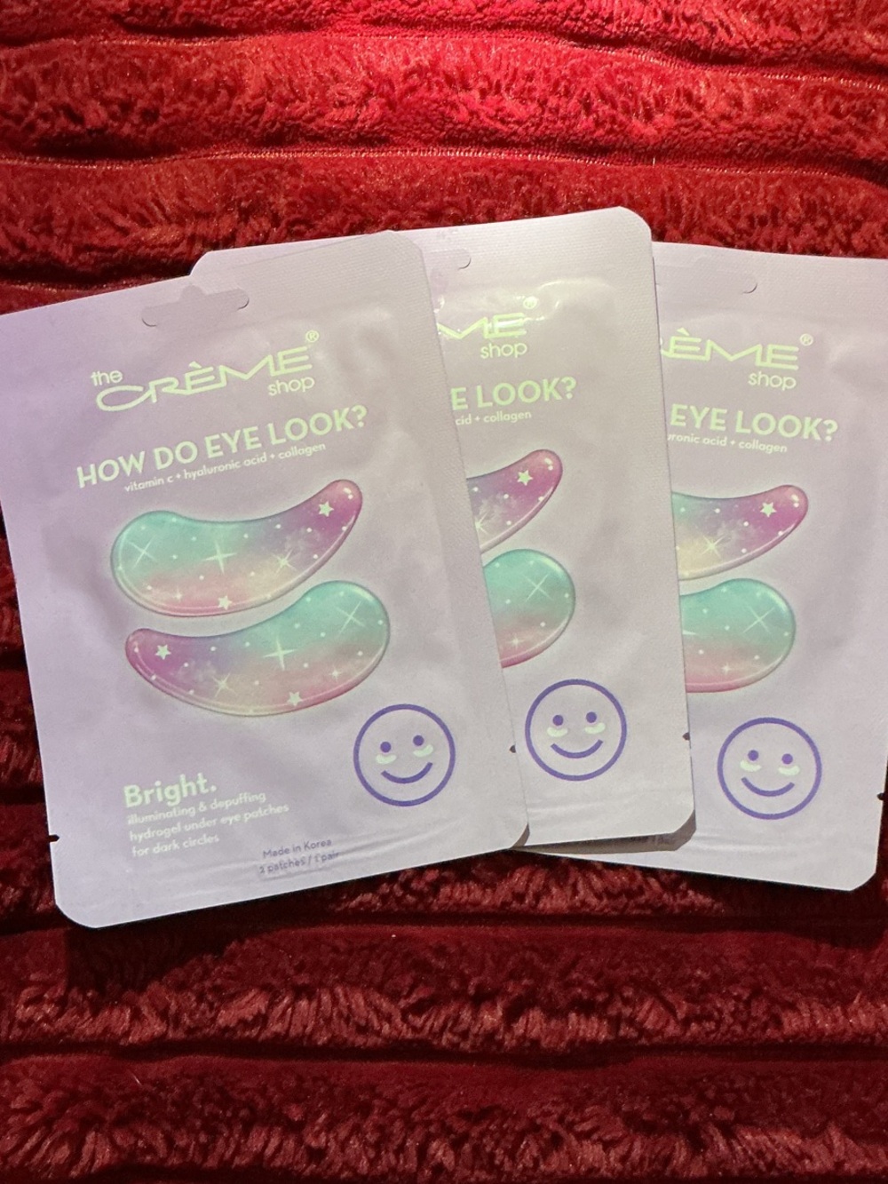 Eye Look? Hydrogel Eye Patch Single-Use Sachets - Pastel Rainbow & White